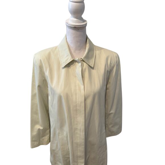 Talbots Rain Spring Trench Coat Light Green L - Picture 2 of 6